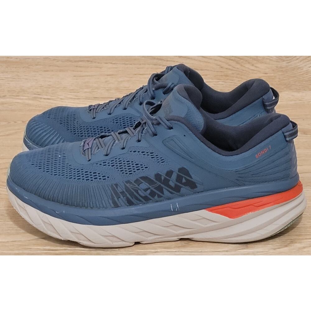 Hoka One One M Bondi 7 Men 11 Blue 15525SS Pre-owned Athletic Shoes